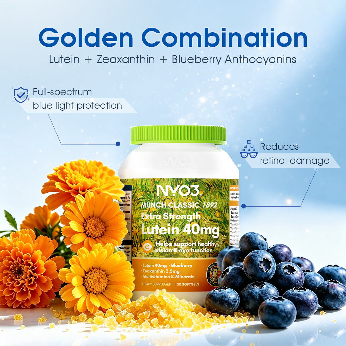 NYO3® Blueberry Extract & Lutein Softgels