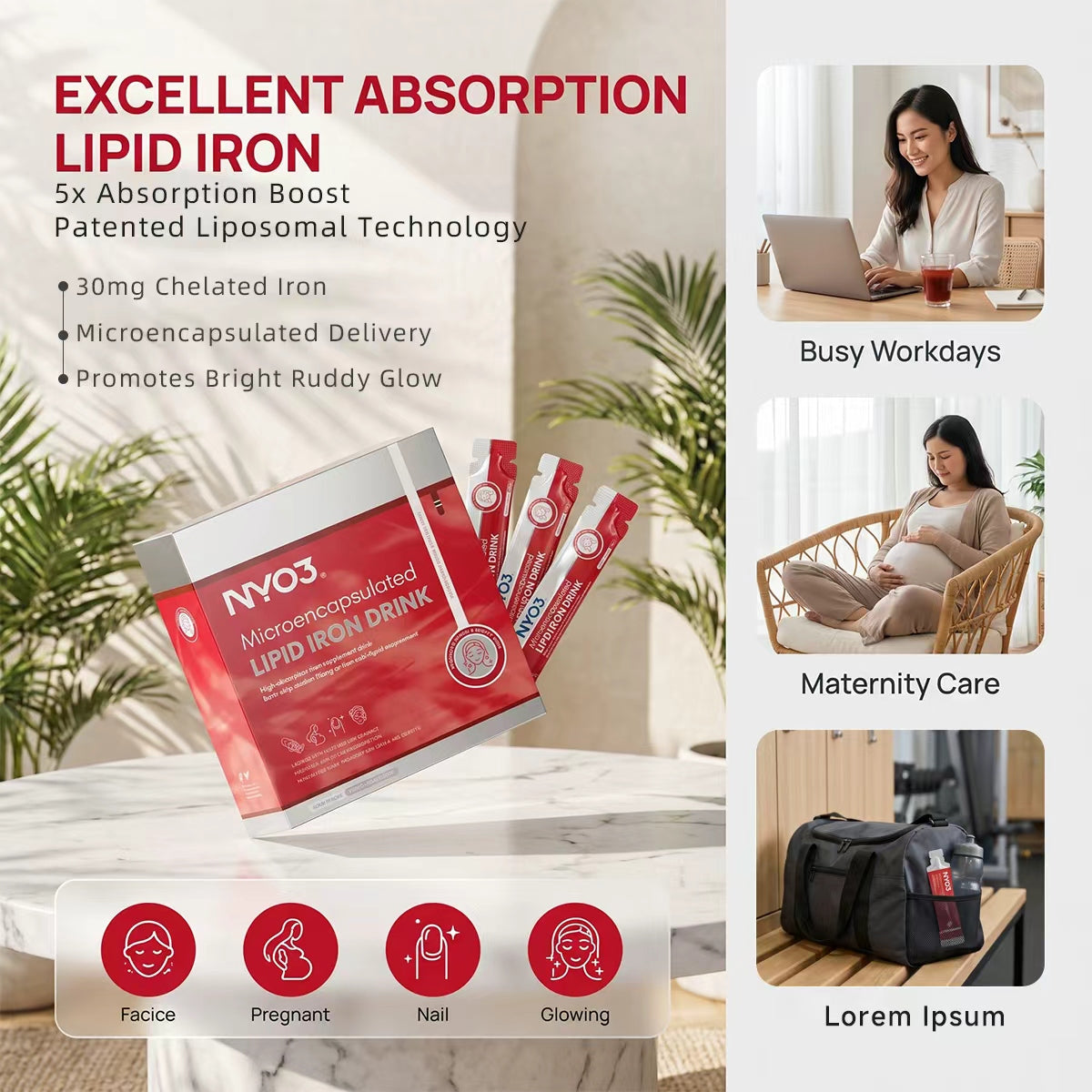 NYO3® Anti-Age Collagen Lipid Iron Drink