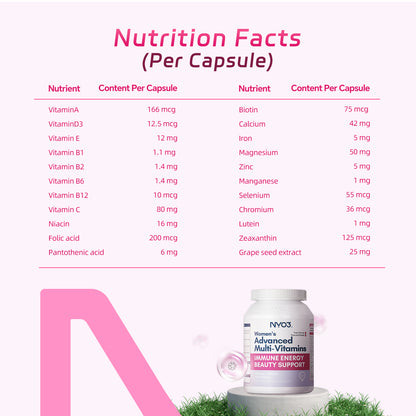 NYO3® Women's Advanced Multi-Vitamins Capsules 545mg