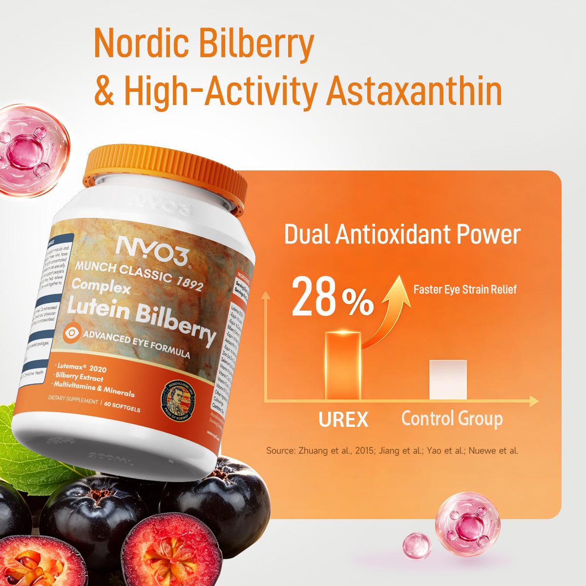 NYO3® Complex Lutein Bilberry Softgels 527mg