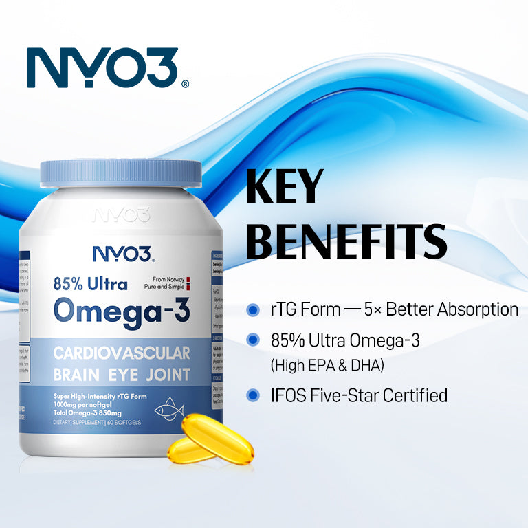 NYO3® 85% Ultra Omega-3 Fish Oil Softgels 1000mg