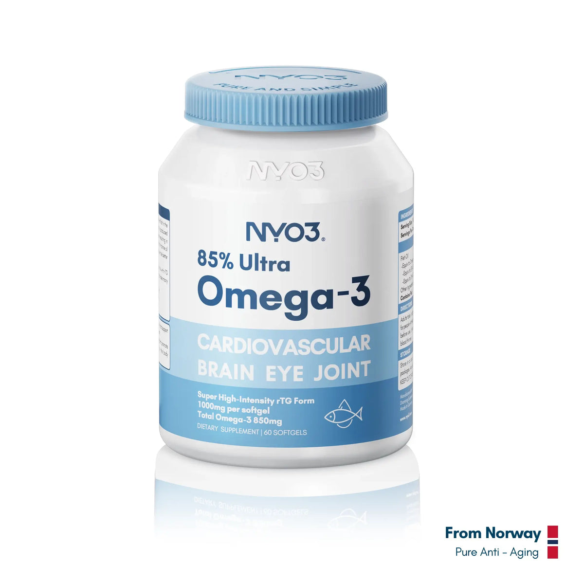 NYO3® 85% Ultra Omega-3 Fish Oil Softgels 1000mg