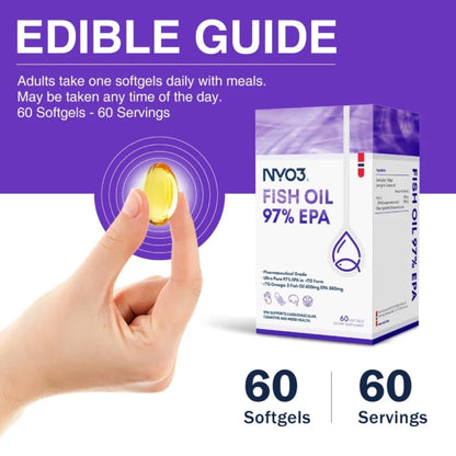 NYO3® 97% High EPA Fish Oil Softgels 600mg(Buy More, Save More)