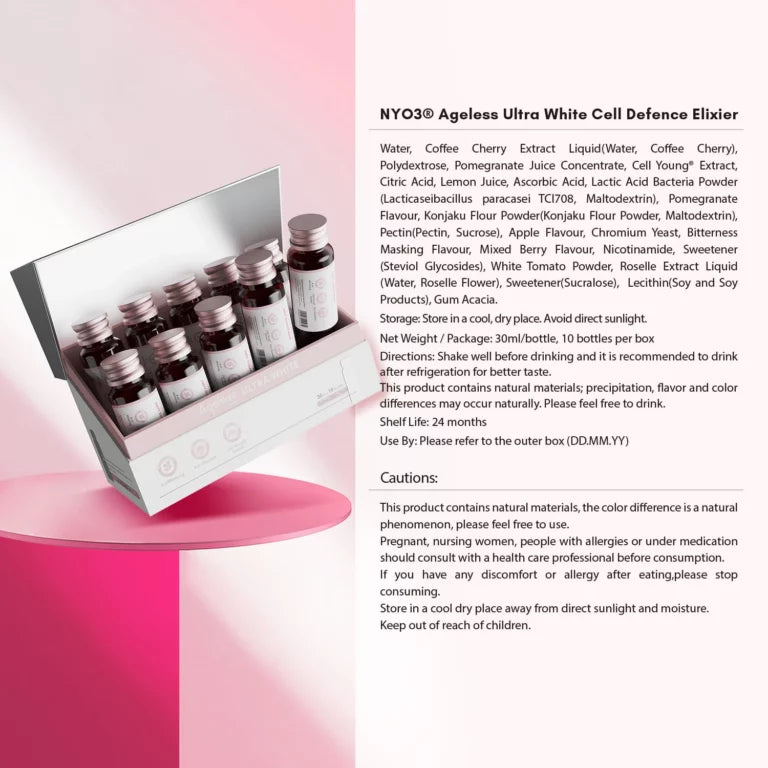 NYO3® Ageless Ultra White Cell Defence Elixier(Buy More, Save More)
