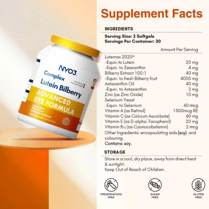 NYO3® Complex Lutein Bilberry Softgels 527mg(Buy More, Save More)