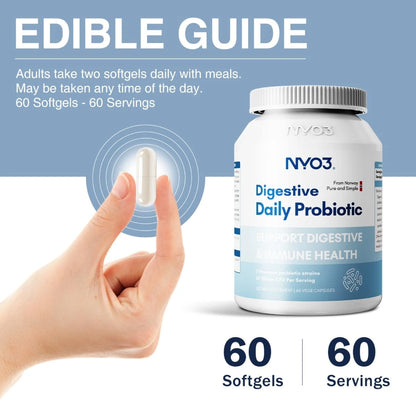 NYO3® Daily Digestive Probiotic Capsules(Buy More, Save More)