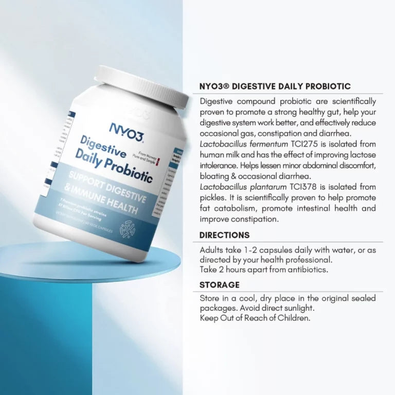 NYO3® Daily Digestive Probiotic Capsules(Buy More, Save More)