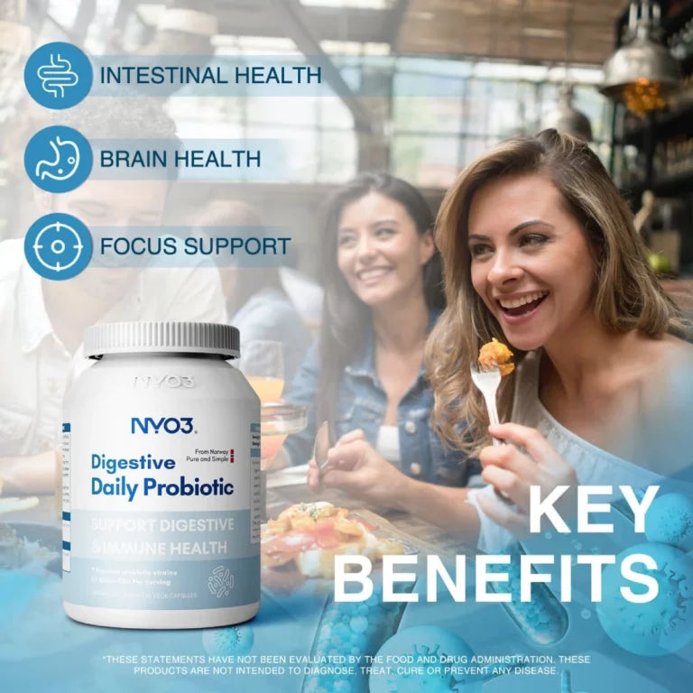 NYO3® Daily Digestive Probiotic Capsules(Buy More, Save More)