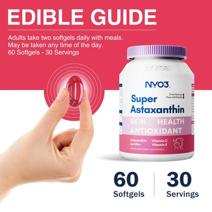 NYO3® Super Astaxanthin Softgels 500mg(Buy More, Save More)
