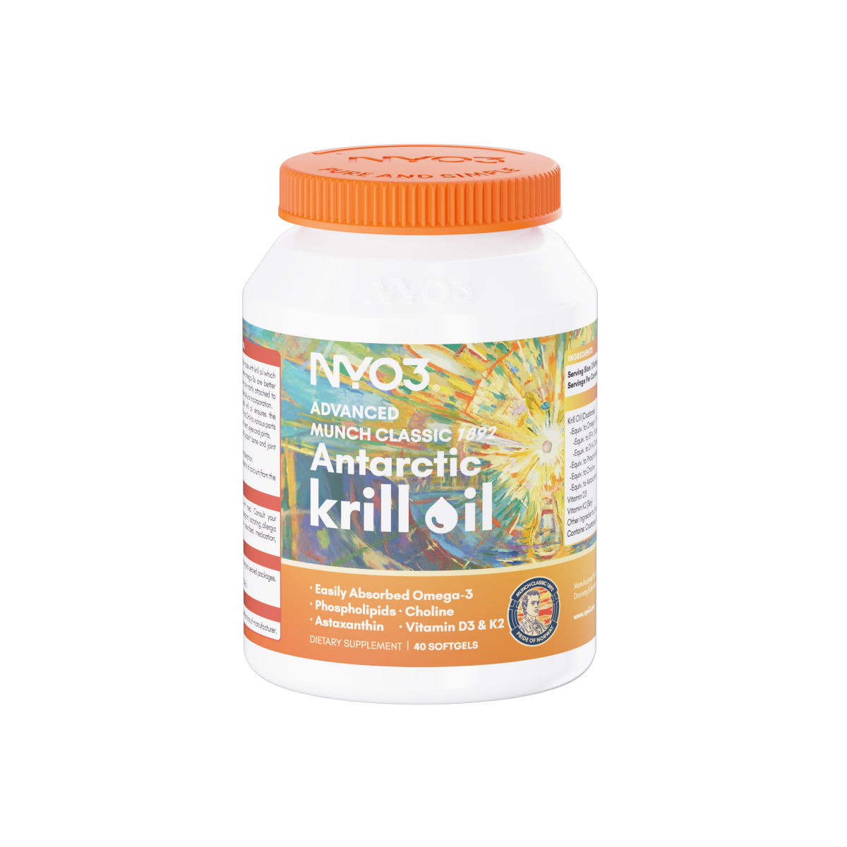 NYO3® Advanced MUNCH CLASSIC 1892 Antarctic Krill Oil Softgels 2.0