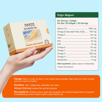 NYO3® 97% Anti-inflammation Salmon Oil Softgels 10 Sochets