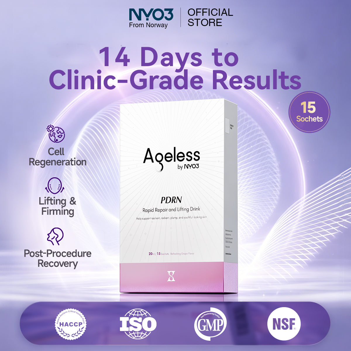 NYO3® Ageless PDRN Rapid Repair and Lifting Drink